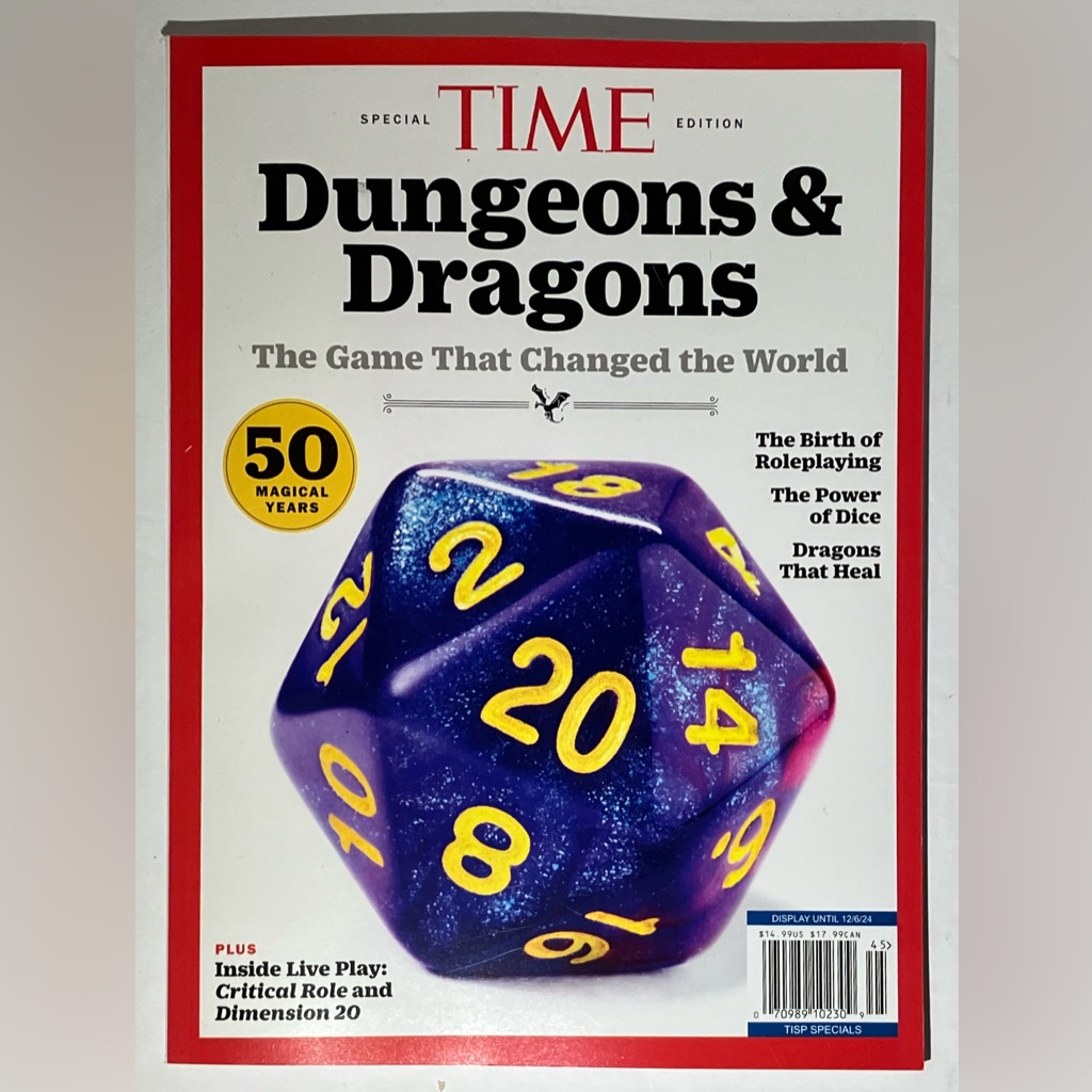 Time Magazine Dungeons  Dragons 50 Magical Years 2024 Brand New